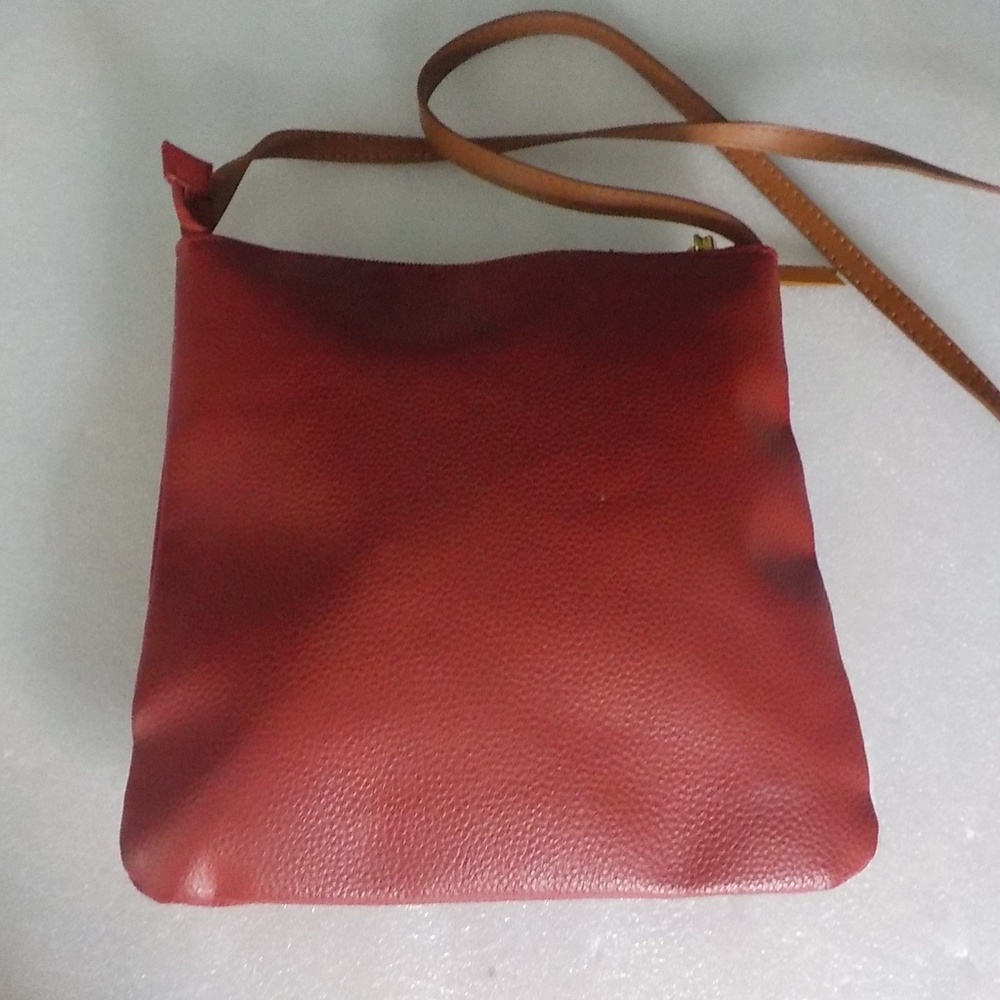 NEW Joy Mangano Red CrossBody Leather Bag NWOT - Picture 3 of 7